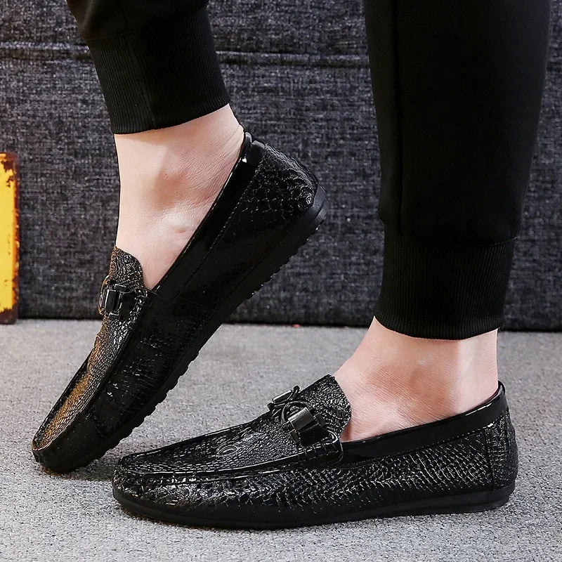 Men's Crocodile Pattern Trendy Breathable Shoes