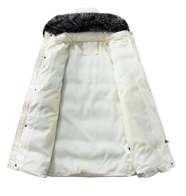 Men's Windproof Thick Hooded Jacket Parka