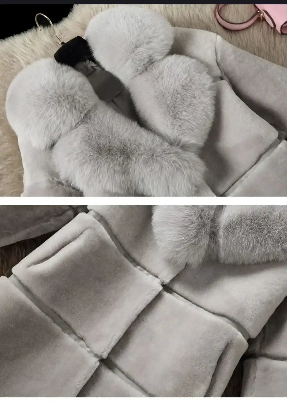 Women's Imitation Fox Hair Collar Slim Fit Artificial Plush Coat