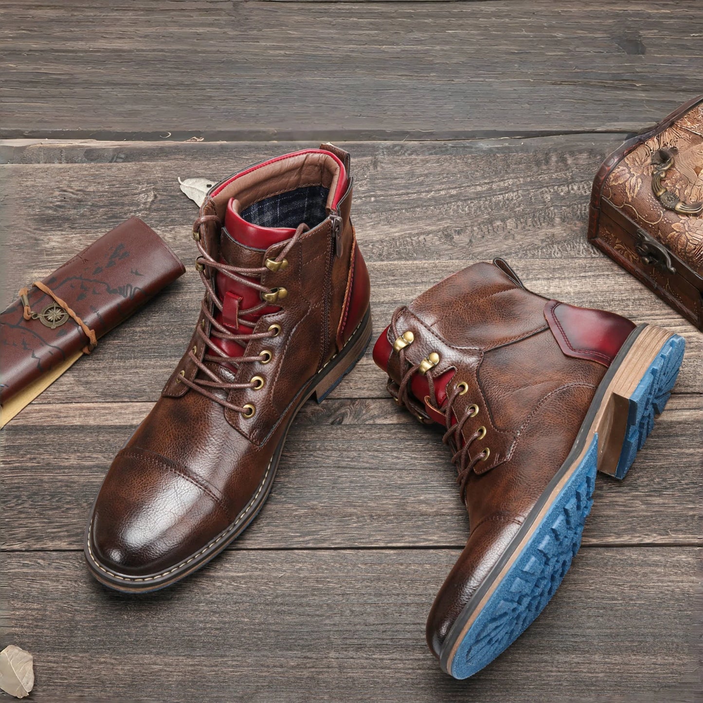 ‌Men's Vintage Outdoor Ankle Comfortable Leather Boots