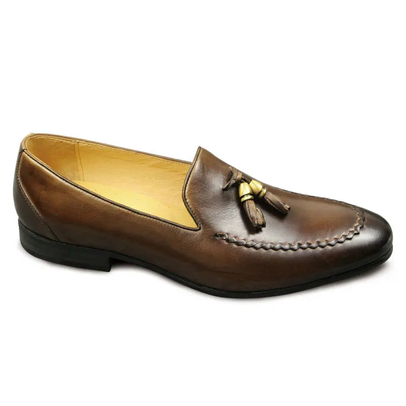 Men's Pure Cowhide Leather Dress Business Loafers Shoes