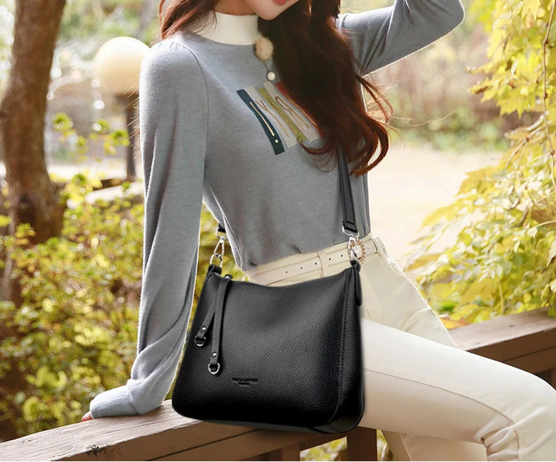 Women's Soft Leather Messenger Shoulder Bag