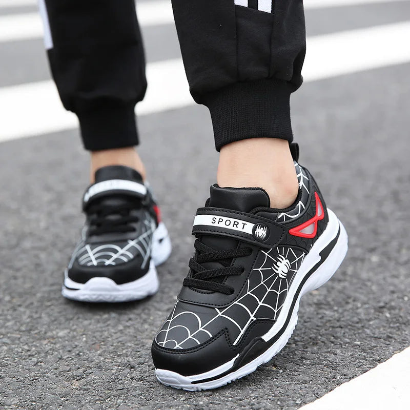 Kids Leather Running Walking Sneakers