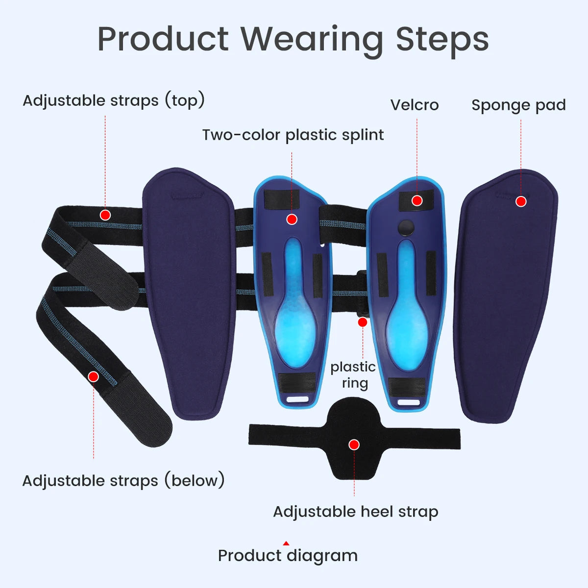 Ankle Splint Brace Foot Support Fracture Sprain Adjustable