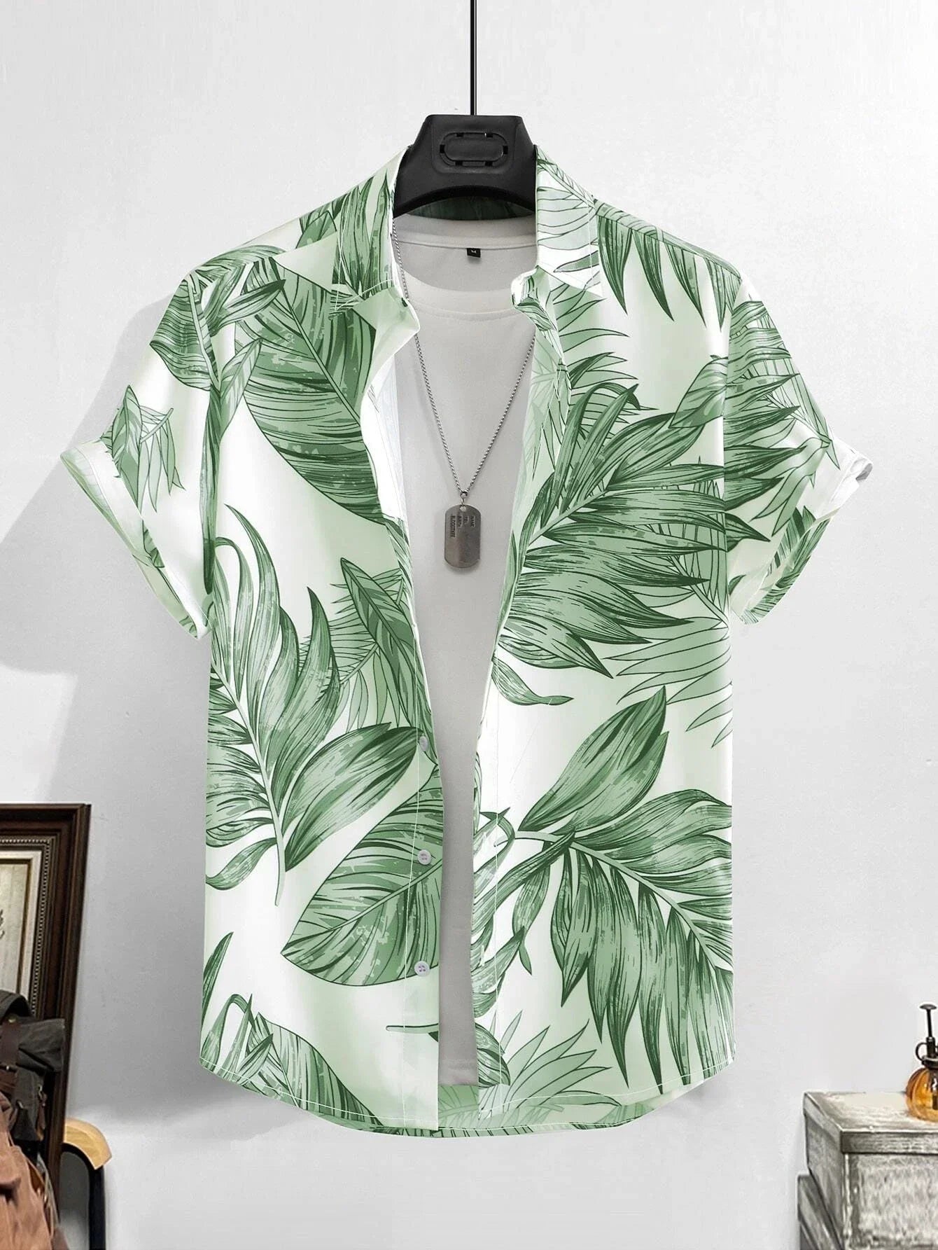Men's Hawaiian Print Thin Beach Slim Vintage Shirt