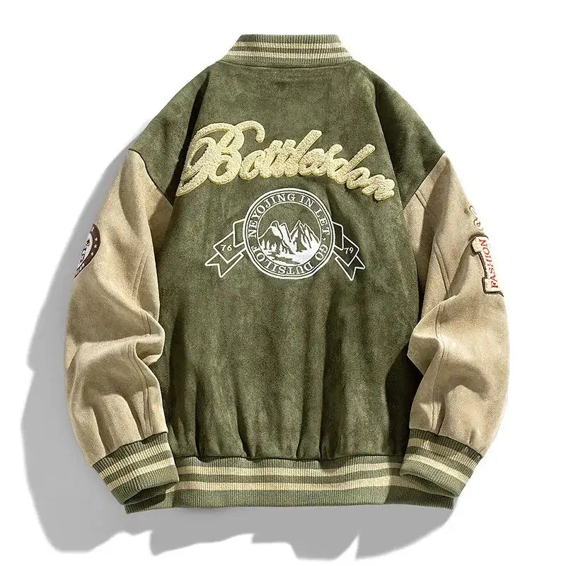 Men's Fashion Embroidered High Street Bomber Jacket