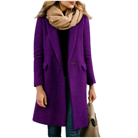 Women's Wool Blends Trench Lining Coat