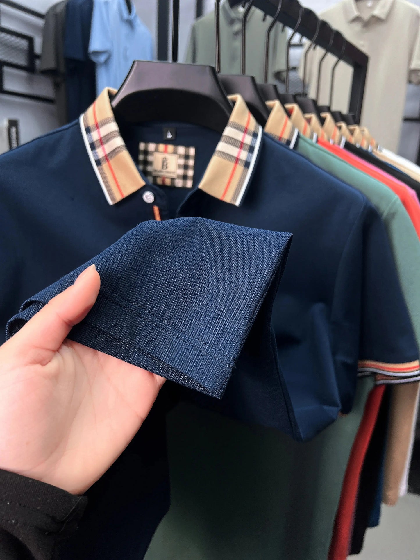 Men's Silk Cotton Short Sleeve Polo T-shirt
