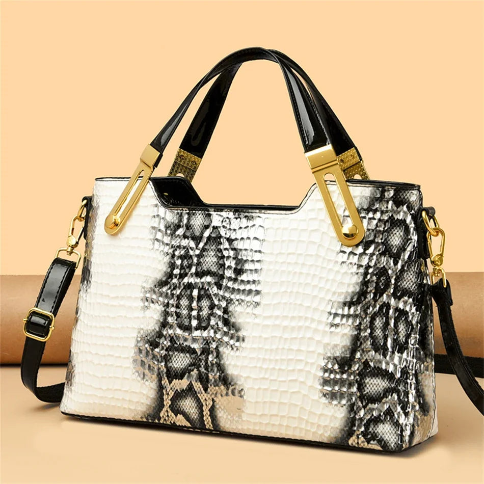 Women Python Pattern Luxury Party Handbag