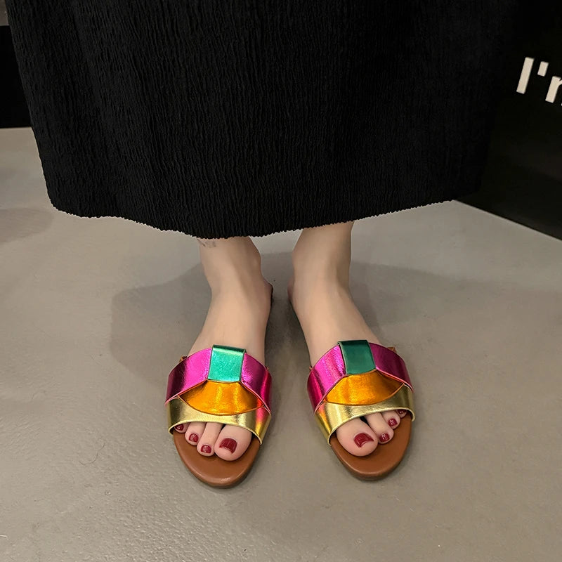 Women's Breathable Flat Soft Comfortable Sandals Slides