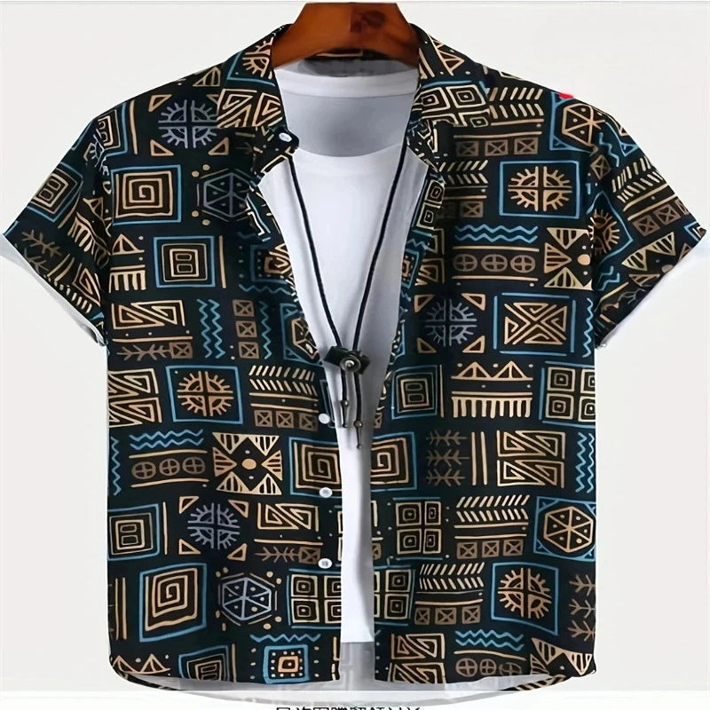 Men's Paisley Graphic Short Sleeved Bohemian T-shirt