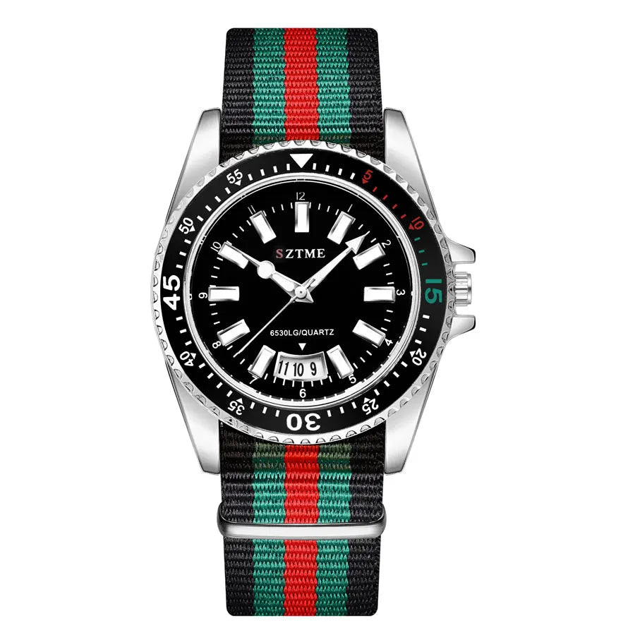 Men's Nylon Strap Calendar Simple Quartz Watch