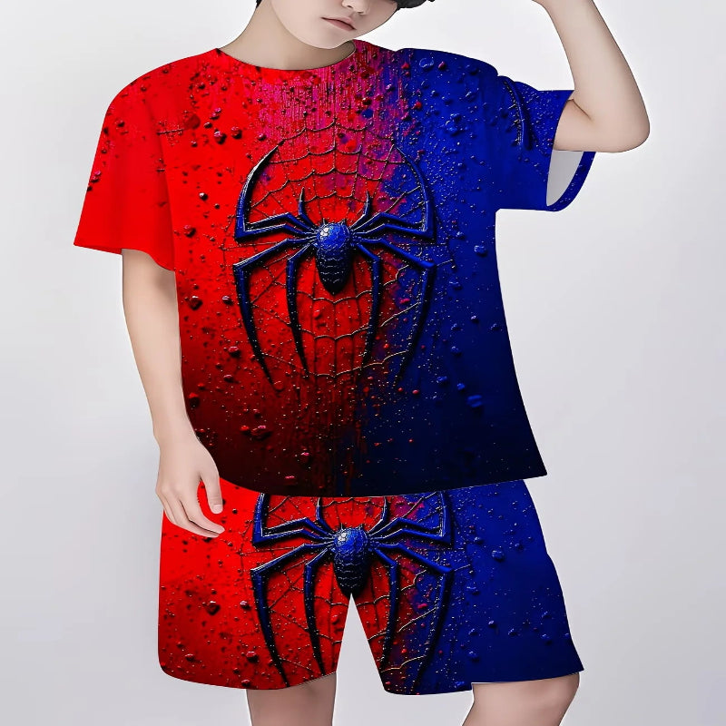 Boys 2Pcs Short Sleeve T-Shirt Shorts Set