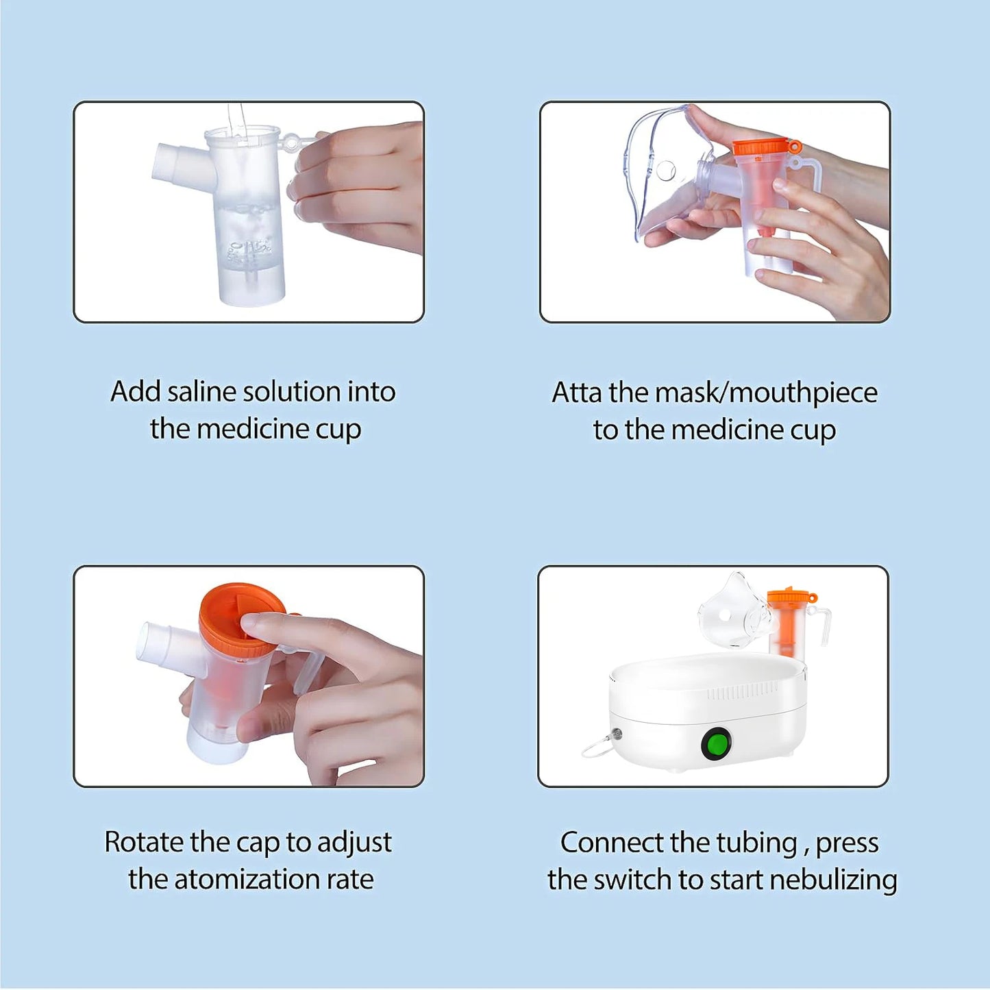 Handheld Portable Mesh Silent Inhaler Nebulizer
