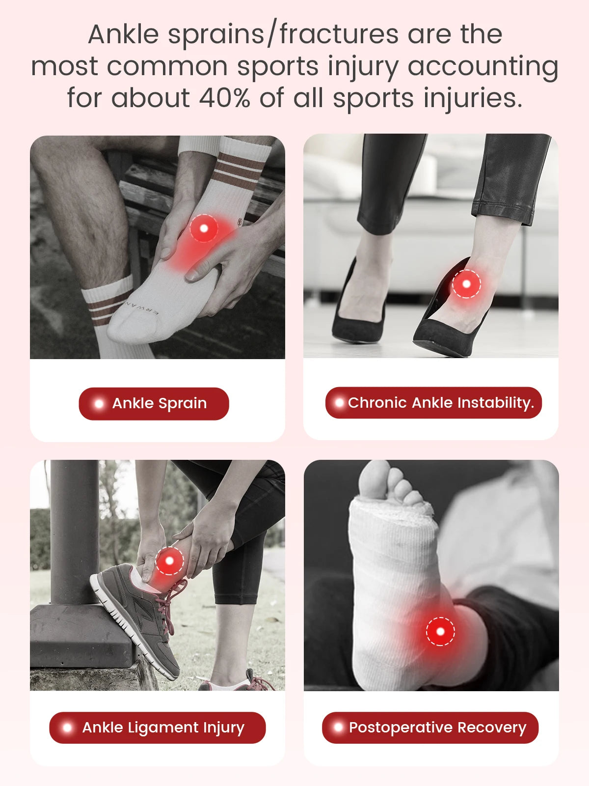 Ankle Splint Brace Foot Support Fracture Sprain Adjustable
