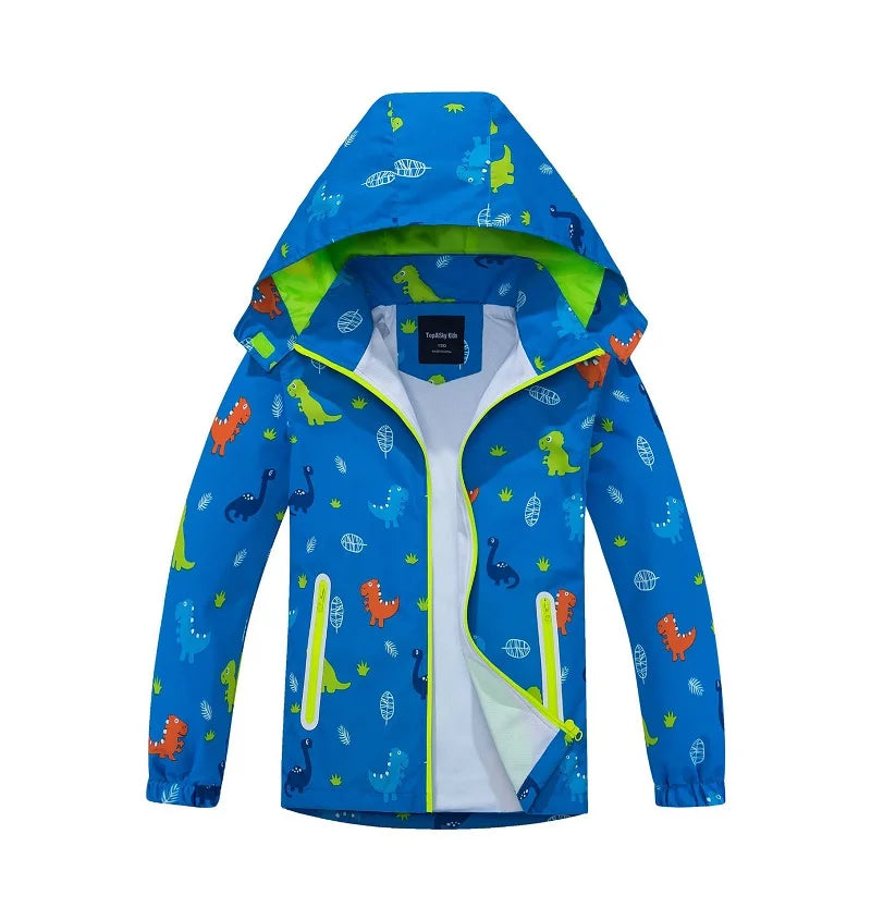 Kids' Waterproof Detachable Hood Mesh Cloth Padded Jacket