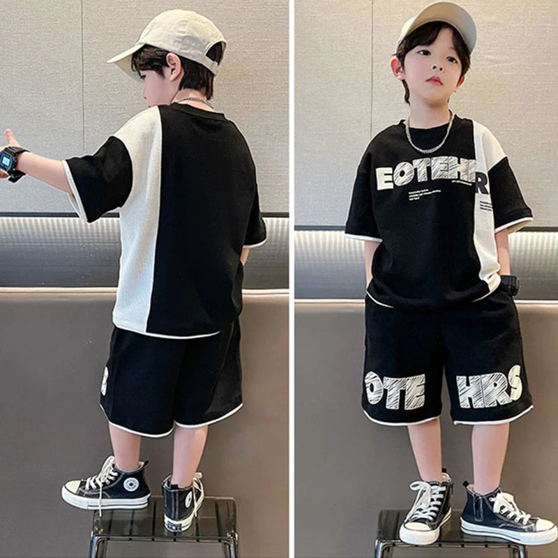 Boys 2Pcs Top And Short Tracksuit Sets