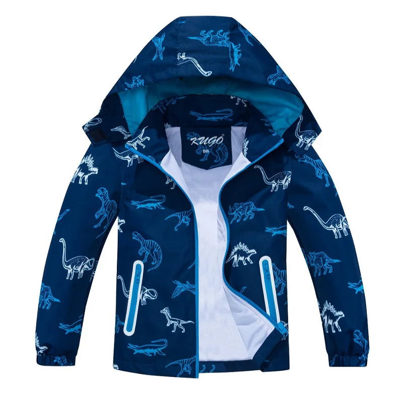 Kids' Waterproof Detachable Hood Mesh Cloth Padded Jacket