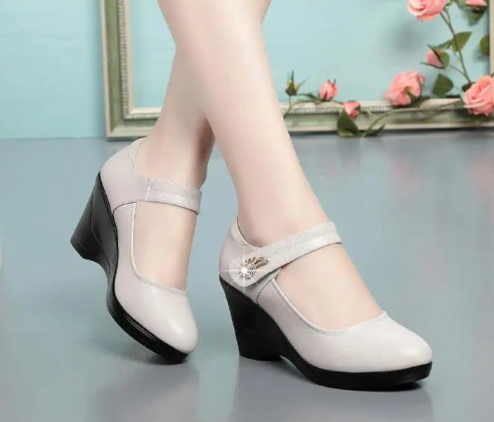 Women's Platform Wedge High Heel Shallow Shoes