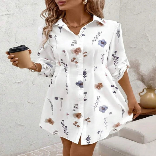 Women's Long Sleeve Slim Waist Beach Midi Dress