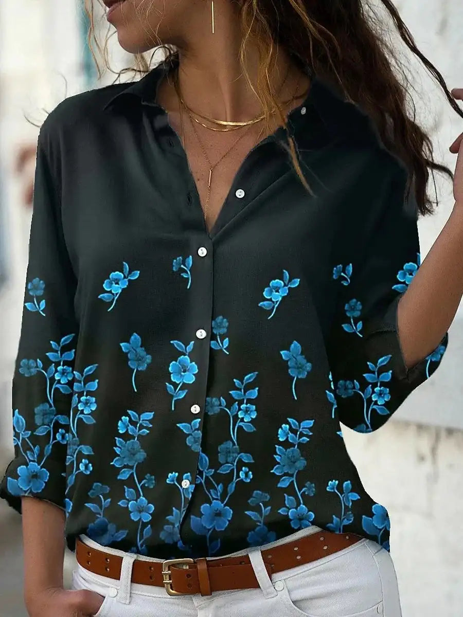 Women Casual Long Sleeve Elegant Loose Shirt