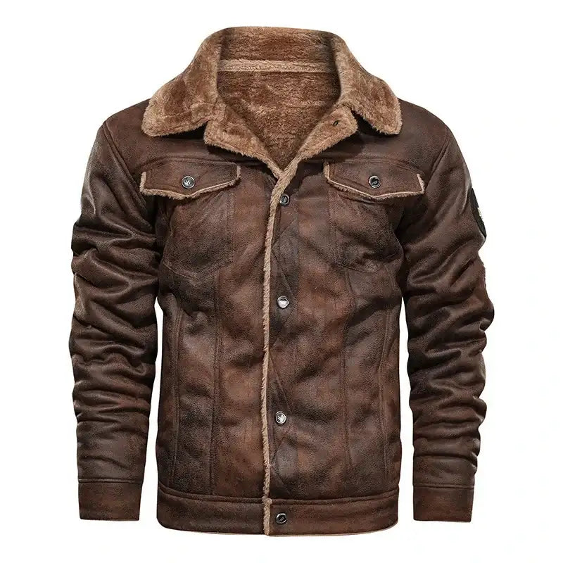 Men's Slim High Quality Genuine Leather Bomber Jacket