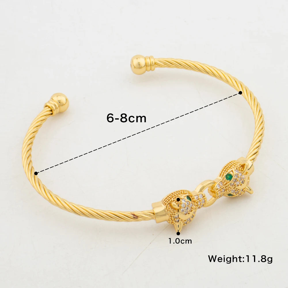 Women's Gold Color Charm White Zircon Bracelet