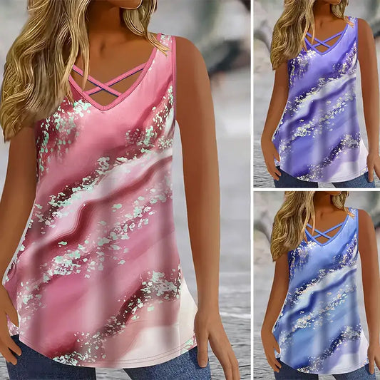 Women's Plus Size Marble Print Tank Top