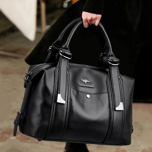 Woman's Luxury Designer Trendy Large Capacity Leather Handbag