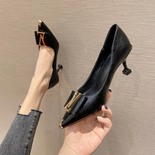 Women's Pointed Toe Stiletto Heels Medium Height Pumps