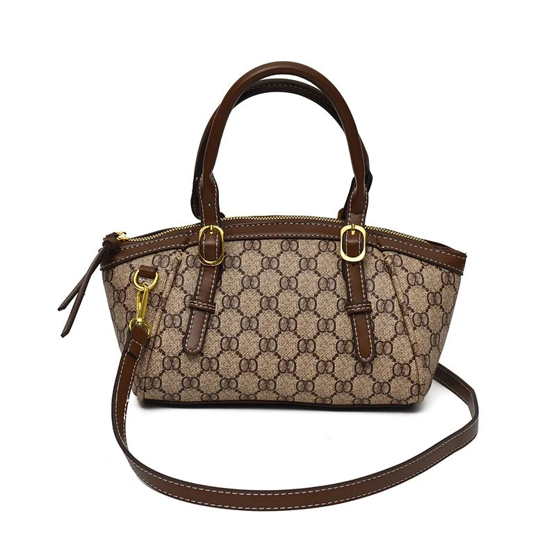 Women's Classic Monogram Print Handheld Satchel Bag