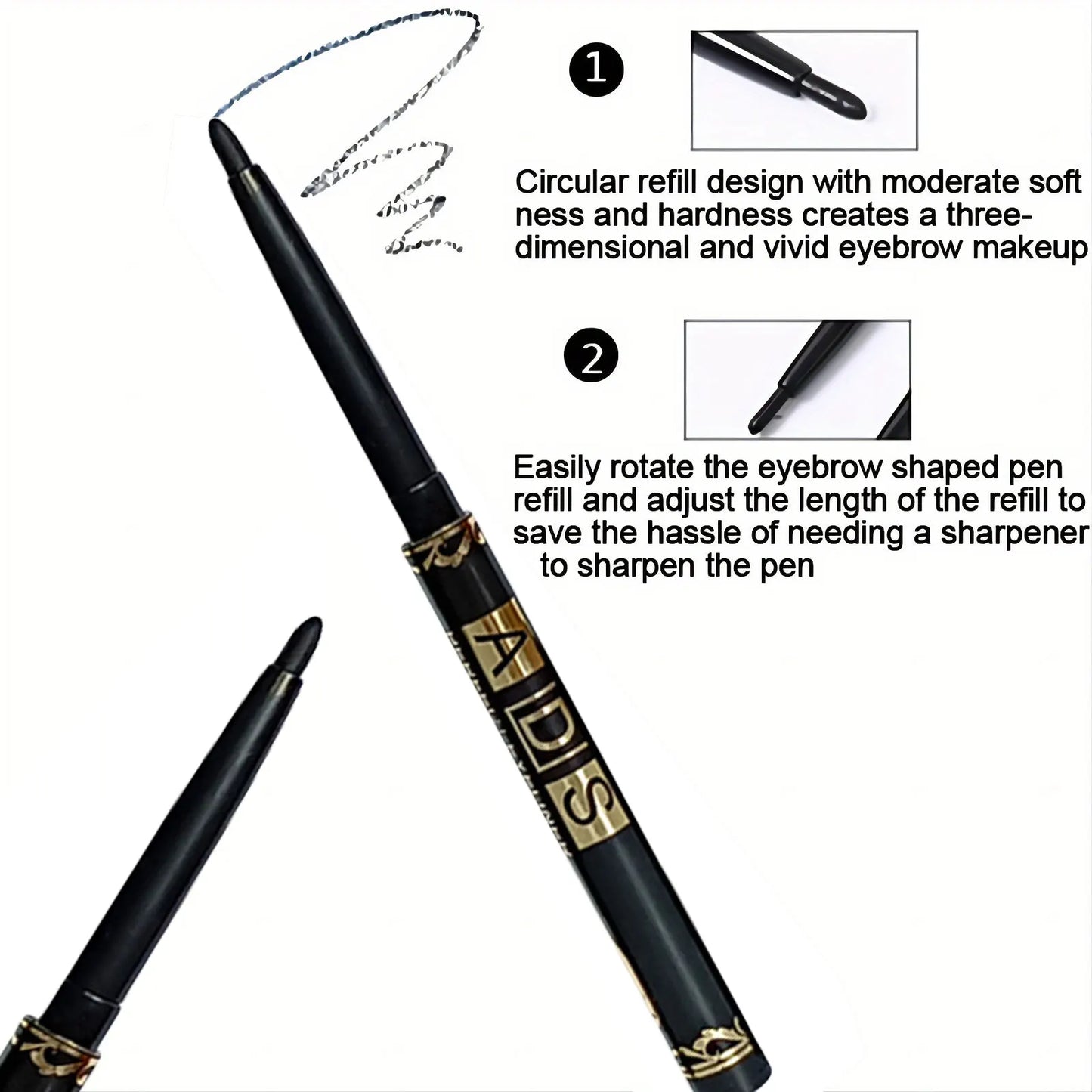 Long Lasting Waterproof Black Eyeliner Pencil