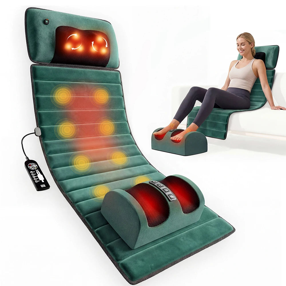Full Body Massage Mat with Heat Detachable Massager Pad
