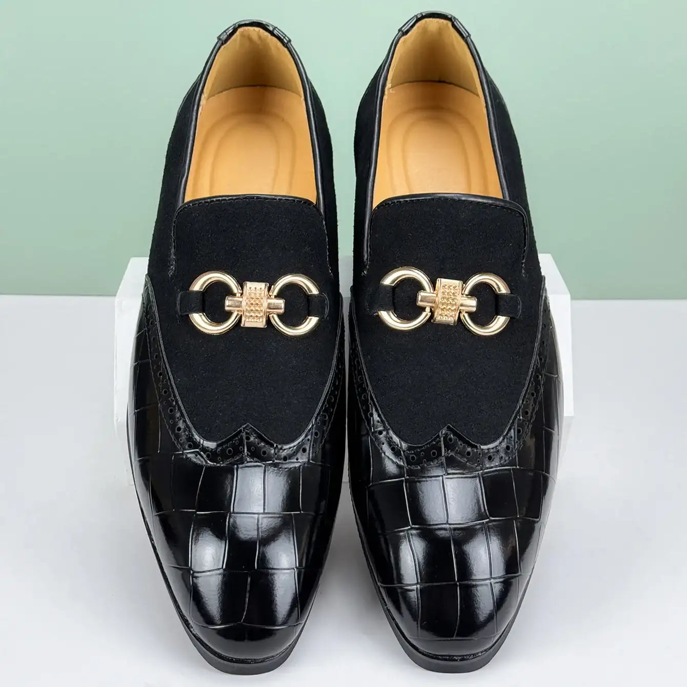 Men's British Style Oxford Breathable Leather Business Loafers Shoes