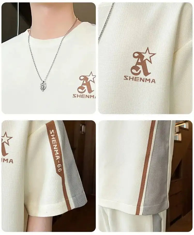 Men's 2PCs Trendy Comfortable Breathable Loose Plus Size Set