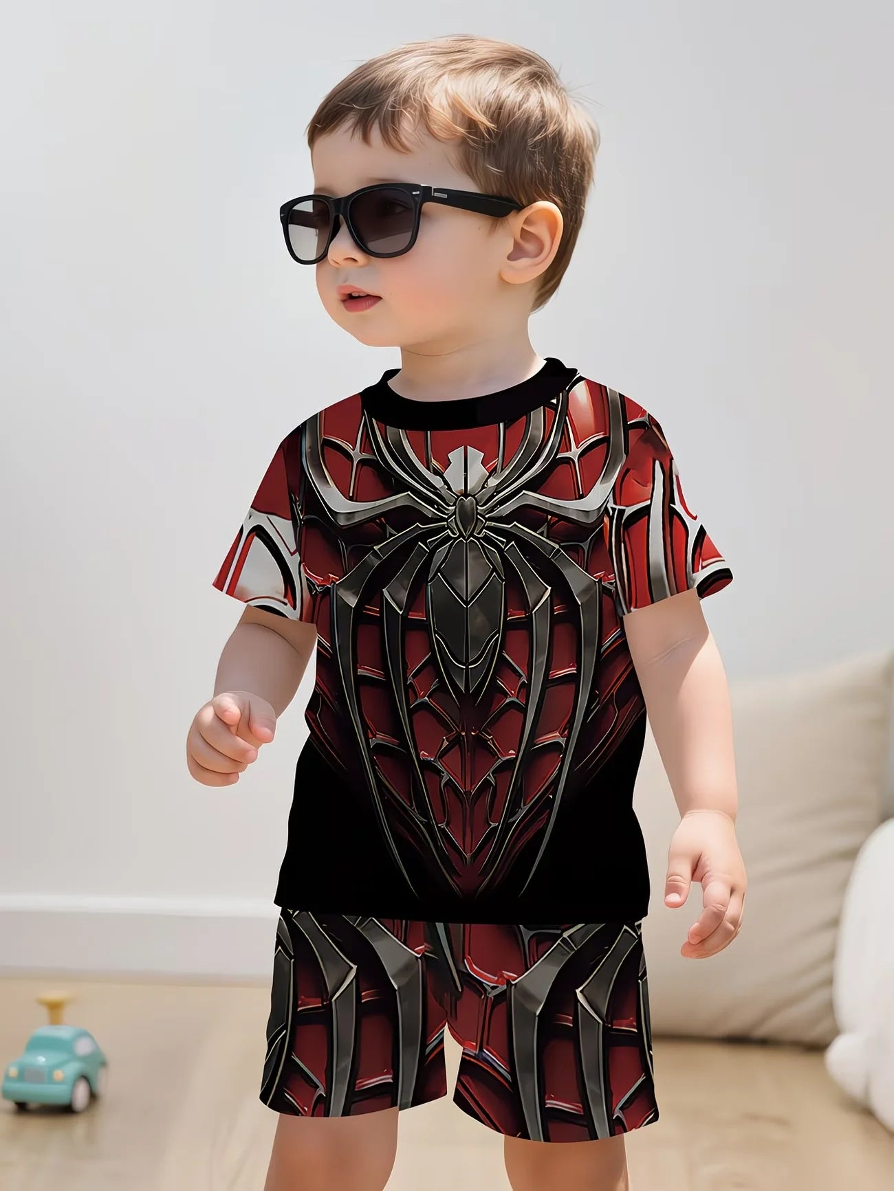Boys 2Pcs Short Sleeve T-Shirt Shorts Set
