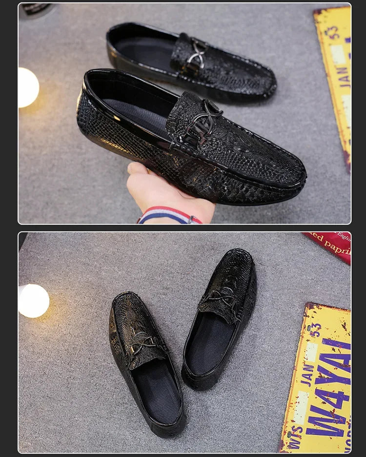 Men's Crocodile Pattern Trendy Breathable Shoes