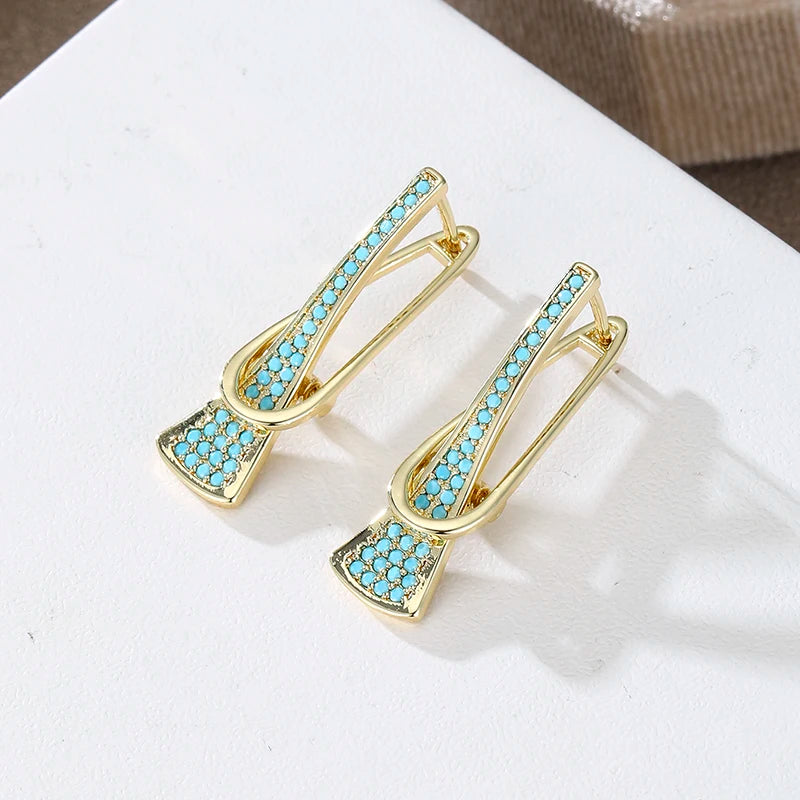 Ladies' Elegant Fashion Green Synthetic Turquoise Earrings