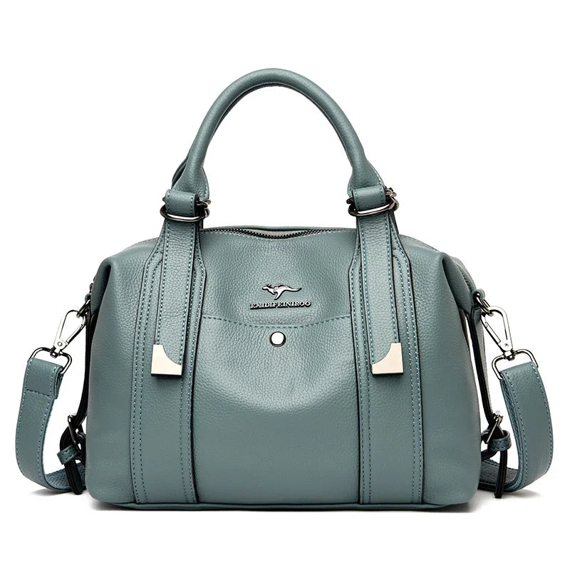 Woman's Luxury Designer Trendy Large Capacity Leather Handbag