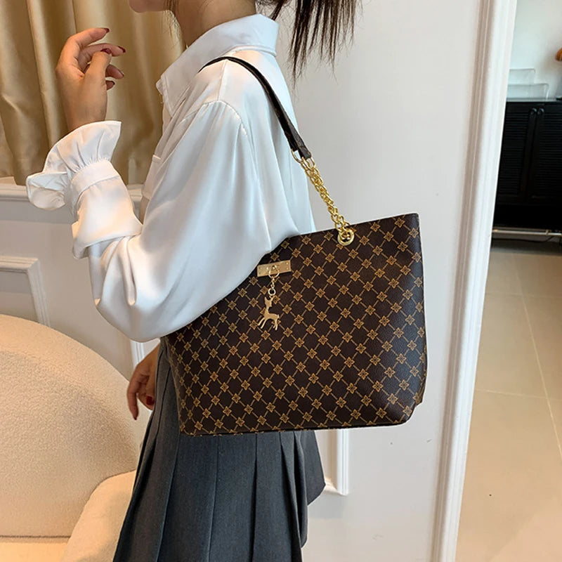 Women's Presbyopia Texture Soft Leather Large Capacity Handbag