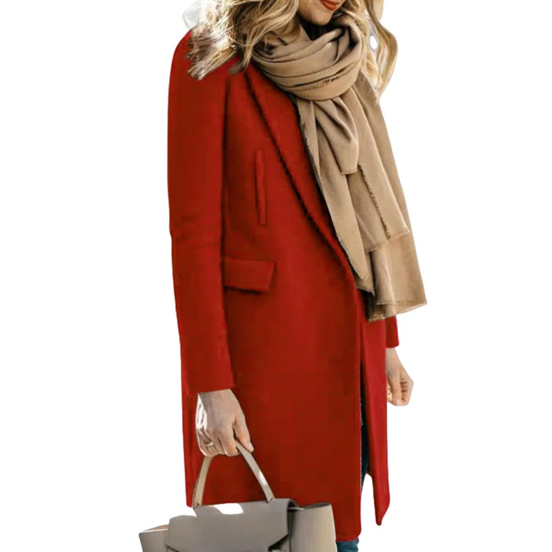 Women's Wool Blends Trench Lining Coat