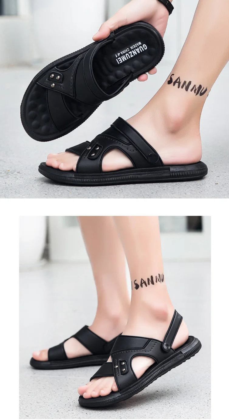 Men's Open Toe Flat Beach Sandals Slippers