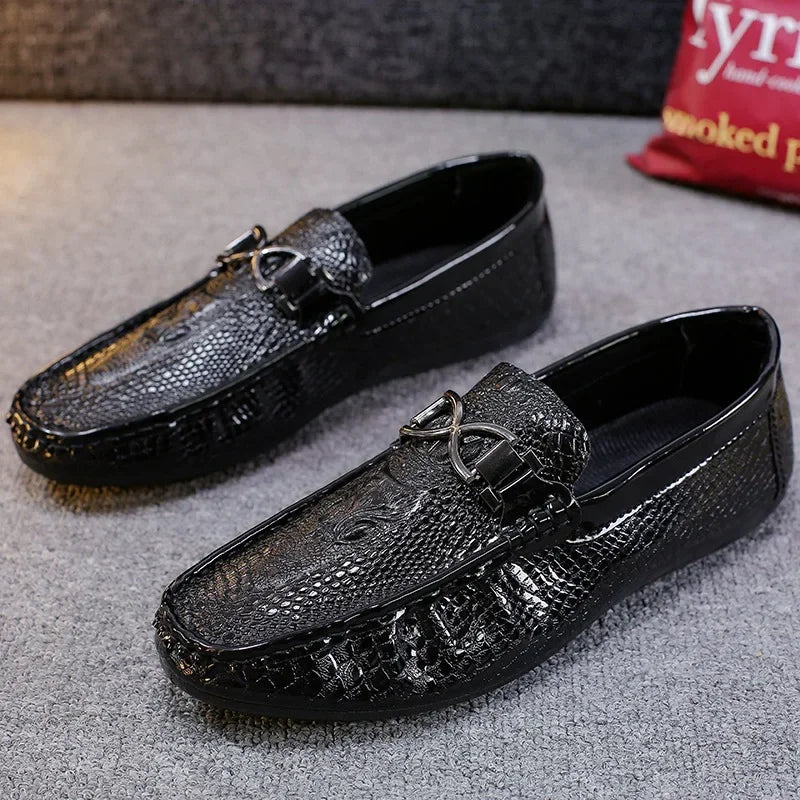 Men's Crocodile Pattern Trendy Breathable Shoes