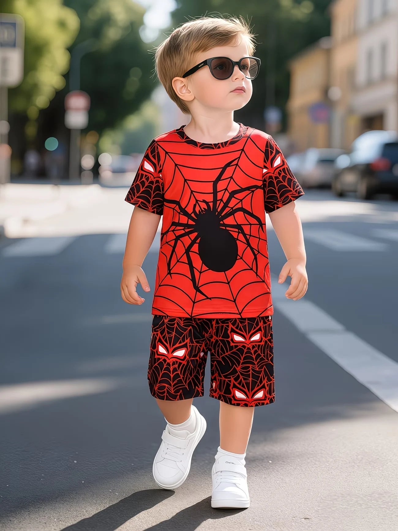 Boys 2Pcs Short Sleeve T-Shirt Shorts Set