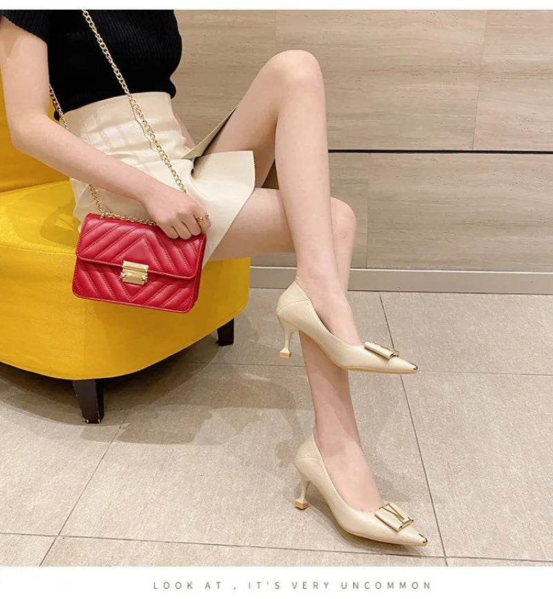 Women's Pointed Toe Stiletto Heels Medium Height Pumps