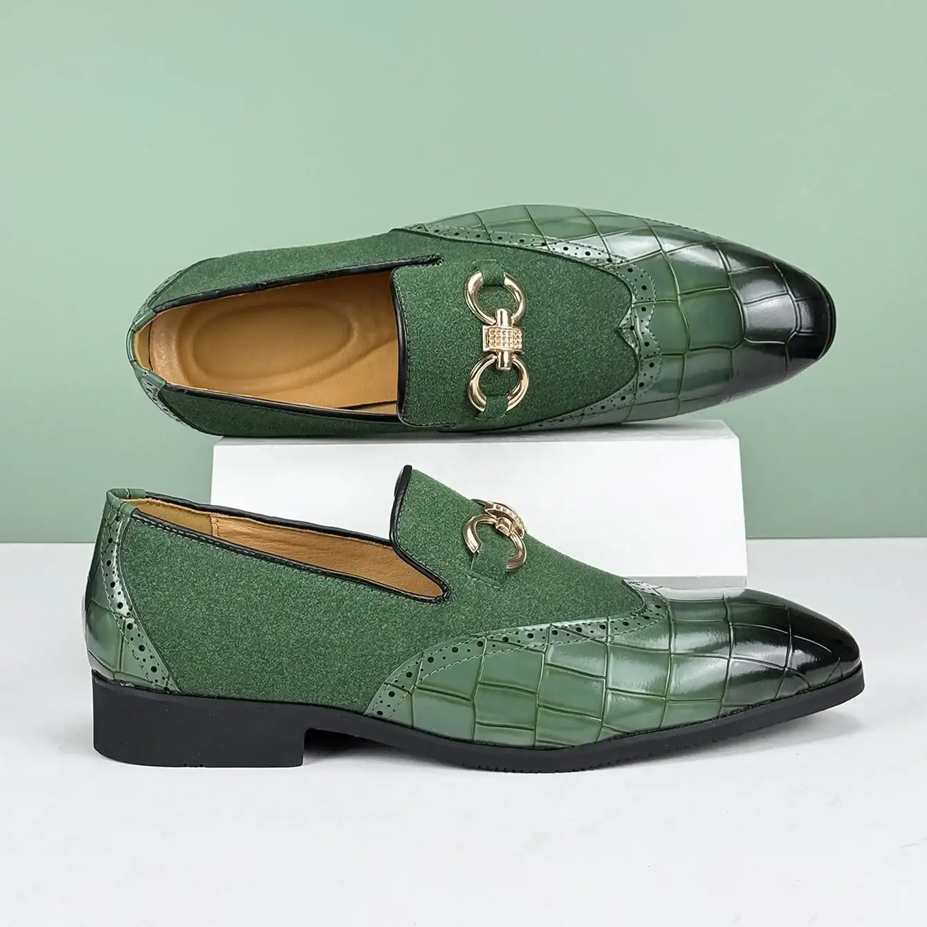 Men's British Style Oxford Breathable Leather Business Loafers Shoes