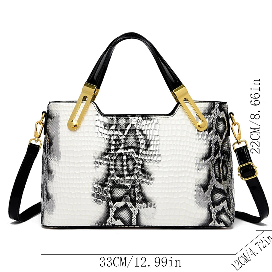 Women Python Pattern Luxury Party Handbag