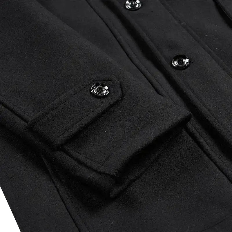 Men's Long Double Collar Windbreak Wool Trench Coat