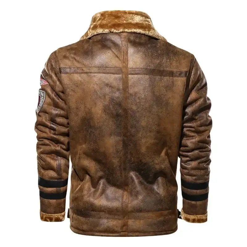 Men's Slim High Quality Genuine Leather Bomber Jacket