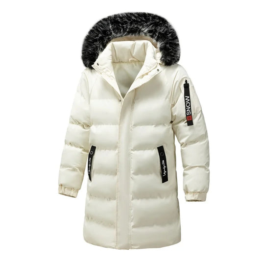 Men's Windproof Thick Hooded Jacket Parka